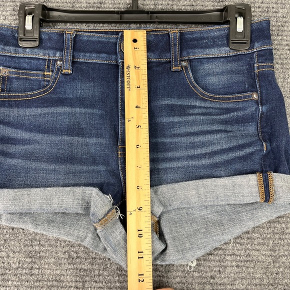 American Eagle Outfitters Denim Shorts Women 4 Mid Rise Rolled Cuff Stretch - Picture 10 of 14